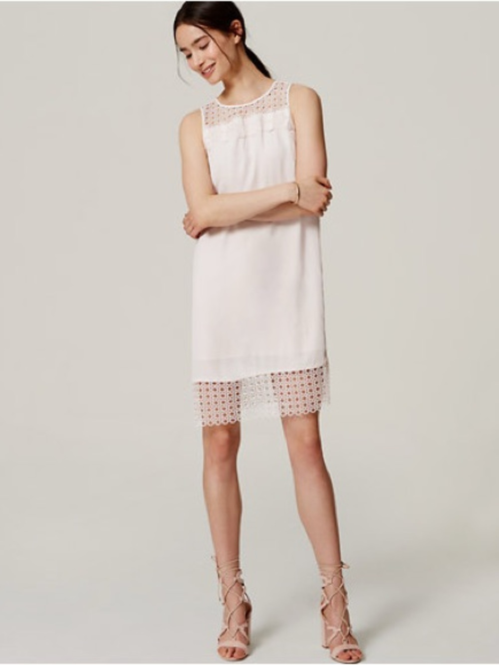 LOFT Light Pink Shift Dress M